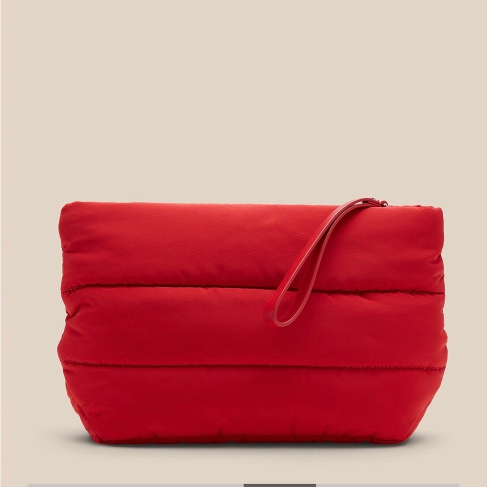 Banana Republic Red Puffer Wristlet Clutch